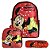 Mochila Menina Infantil Minnie Lancheira Estojo Vermelho - Imagem 1