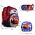 Mochila Masculina Infantil Carros 3D Lancheira Estojo Azul - Imagem 3
