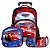 Mochila Infantil Menino Carros 3D Rodinha Lancheira Estojo - Imagem 1