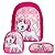 Mochila Infantil Costa Gatinha Marie Lancheira Estojo Rosa - Imagem 1