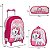 Mochila Infantil Rodinha Gatinha Marie Lancheira Estojo Rosa - Imagem 4
