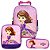 Mochila Feminina Rodinha Princesa Sofia Lancheira Estojo - Imagem 1