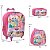 Kit Mochila Infantil Feminina Rodinha Princesas Lancheira - Imagem 4