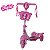 Patinete Infantil Menina Barbie 3 Rodas Cestinha Luzes Led - Imagem 1