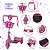 Patinete Infantil Menina Barbie 3 Rodas Cestinha Luzes Led - Imagem 3