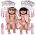 2 Boneca Reborn Realista Gêmeas Loira Morena Bolsa Enxoval - Imagem 1