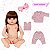 Boneca Reborn de Silicone Cabelo Castanho Menina Princesa - Imagem 4