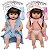 Boneca Reborn Gêmeos Realista Casal Cabelo Castanho + Itens - Imagem 1