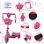 Patinete Infantil 3 Rodas Barbie Com Led Musica Cestinha - Imagem 3