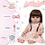 Boneca Reborn de Silicone Cabelo Castanho Linda 13 Itens - Imagem 4