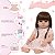 Bebe Reborn Realista Menina Cabelo Castanho Bolsa 20 Itens - Imagem 4