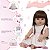 Bebe Reborn Realista Menina Cabelo Castanho Bolsa Enxoval - Imagem 4