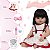 Bebe Reborn Realista Menina Morena Pode Banho + Kit 13 Itens - Imagem 4