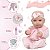 Bebe Reborn Realista Menina Carequinha Fofa Enxoval 13 Itens - Imagem 4
