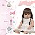 Boneca Reborn Realista Menina Cabelo Castanho Kit Itens - Imagem 4