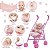 Boneca Reborn Realista Menina Kit Acessórios Com Carrinho - Imagem 3