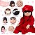 Boneca Reborn Realista Morena Vestido Vermelho Enxoval Bolsa - Imagem 3