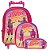 Mochila Infantil Feminina Rodinhas Barbie Ken Com Lancheira - Imagem 1