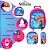 Kit Mochila Infantil Feminina Rodinha Pequena Sereia Desenho - Imagem 3
