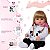 Boneca Reborn Realista Loira Panda Enxoval Bolsa 30 Frases - Imagem 4