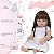 Boneca Reborn Realista Princesa Enxoval Completo Bolsa Itens - Imagem 4