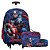 Kit Mochila Infantil Masculina Rodinhas Capitão América Azul - Imagem 1