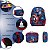 Kit Mochila Infantil Masculina Capitão América Tam M Azul - Imagem 3