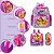 Kit Mochila Infantil Feminina Costas Princesas Tam G Lilás - Imagem 3