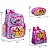 Kit Mochila Infantil Feminina Costas Princesas Tam G Lilás - Imagem 4