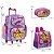 Kit Mochila Infantil Feminina Rodinha Princesas Tam G Lilás - Imagem 4