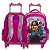 Kit Mochila Infantil Feminina Encanto Rodinhas Tam G Rosa - Imagem 6