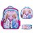 Kit Mochila Infantil Feminina Costas Frozen 3D Com Lancheira - Imagem 1