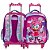 Kit Mochila Infantil Feminina Rodinha Amy Lancheira Estojo - Imagem 6