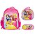 Kit Mochila Infantil Feminina Princesas 3D Costas Tam G - Imagem 1
