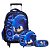 Kit Mochila Infantil Sonic Rodinha 3D Tam G Com Lancheira - Imagem 1