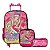 Kit Mochila Infantil Feminina Barbie Rodinha Tam G Cor Rosa - Imagem 1