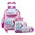 Kit Mochila Infantil Feminina Sereia Rodinhas Passeio Creche - Imagem 1