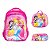 Kit Mochila Infantil Feminina Princesas 3D Costa + Lancheira - Imagem 1