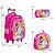 Kit Mochila Infantil Princesas Rodinhas 3D Lancheira Estojo - Imagem 4