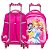 Kit Mochila Infantil Princesas Rodinhas 3D Lancheira Estojo - Imagem 6
