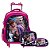 Kit Mochila Escolar Rodinhas Frozen 3D Com Lancheira Rosa - Imagem 1
