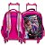 Kit Mochila Escolar Rodinhas Frozen 3D Com Lancheira Rosa - Imagem 6