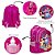Mochila Infantil Feminina Princesas 3D Led Costas Cor Rosa - Imagem 3