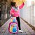 Kit Mochila Infantil Menina Rodinhas Princesas 3D Cor Rosa - Imagem 4