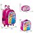 Kit Mochila Infantil Menina Rodinhas Princesas 3D Cor Rosa - Imagem 3