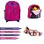 Kit Mochila Infantil Feminina Frozen Costas Tam G Cor Rosa - Imagem 4