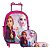 Kit Mochila Infantil Rodinha Frozen Lancheira Estojo Rosa - Imagem 1