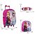 Kit Mochila Infantil Rodinha Frozen Lancheira Estojo Rosa - Imagem 3