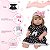 Boneca Reborn Bebê Loira Realista Com Vestido Preto Completa - Imagem 3