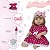 Boneca Reborn Bebê Abigail Vestido Bolinha Rosa 13 Itens - Imagem 3